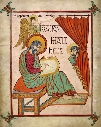 St Matthew's Gospel title page in the Lindisfarne Gospels