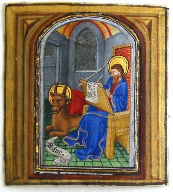 St Luke and his symbol, the ox